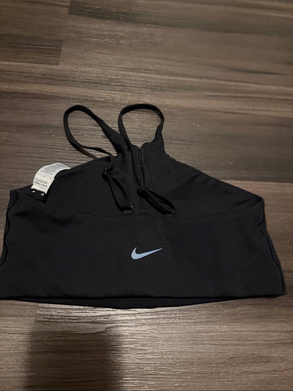 Nike Black Sports Bra with Light Blue Swoosh Logo new just lost the tag
